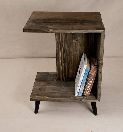 Service table with bookshelf