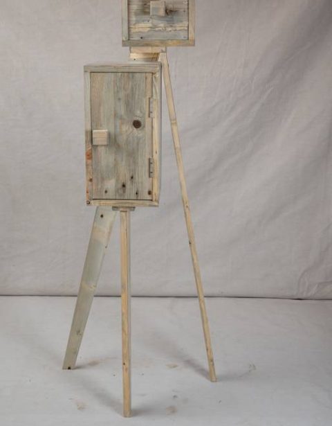 Storage drawers with long pine legs