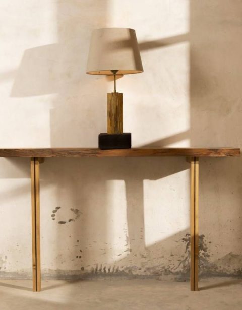 Wall console table with wood legs Luxurious classic tables